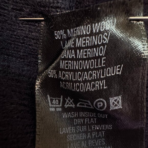 St Michael by Marks & Spencer Merino Wool Cardigan Made in England Dark Navy 14 - Picture 8 of 12